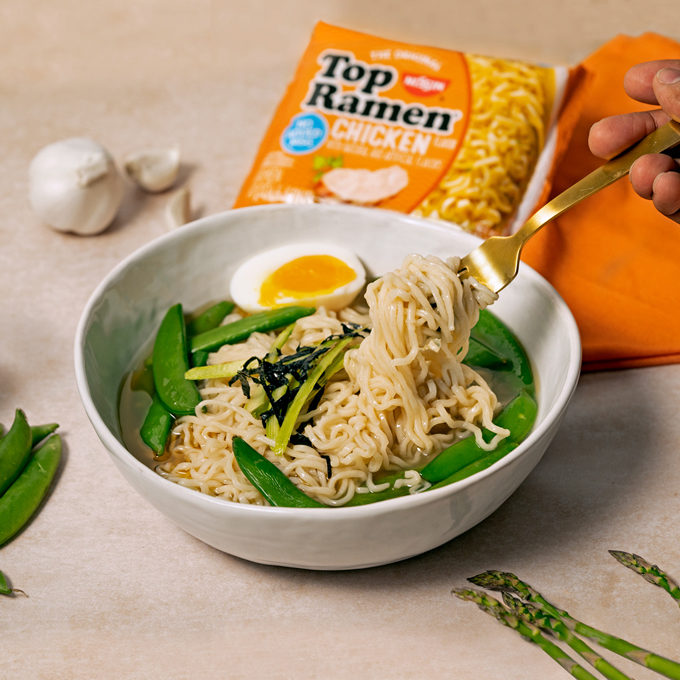 SPRING TOP RAMEN® WITH SNAP PEAS AND ASPARAGUS