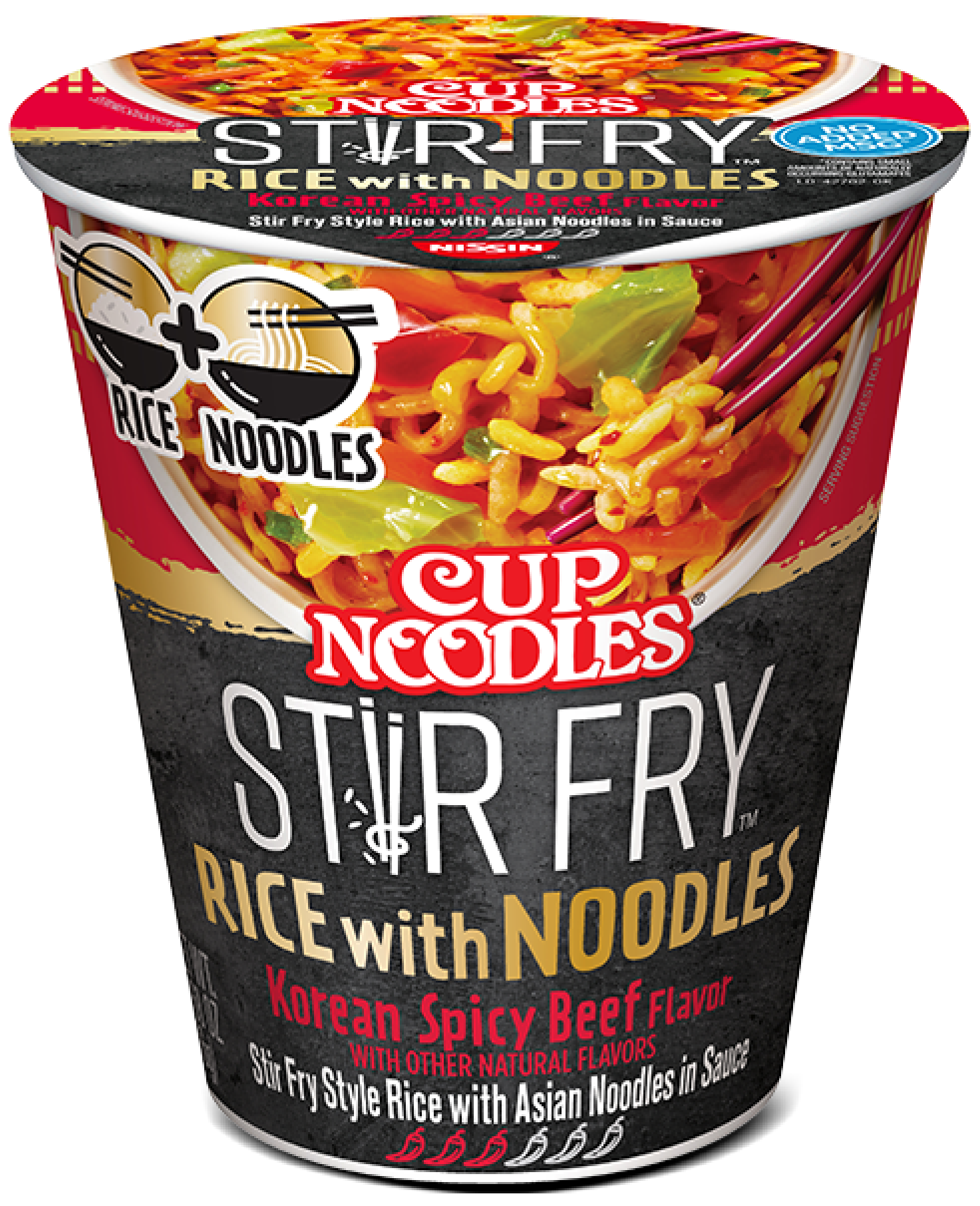 Cup Noodles Stir Fry Rice with Noodles Korean Spicy Beef