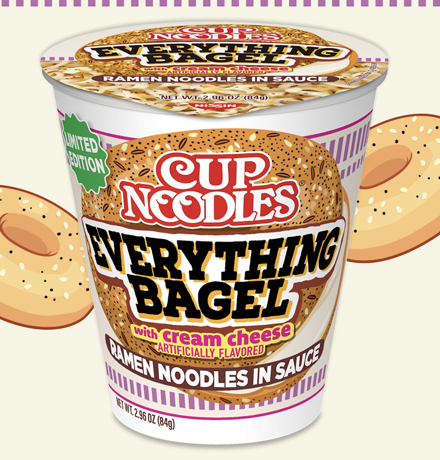 Cup Noodles Everything Bagel with Cream Cheese