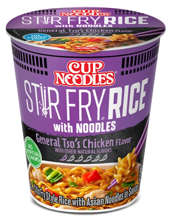 Cup Noodles Stir Fry Rice with Noodles General Tso’s Chicken