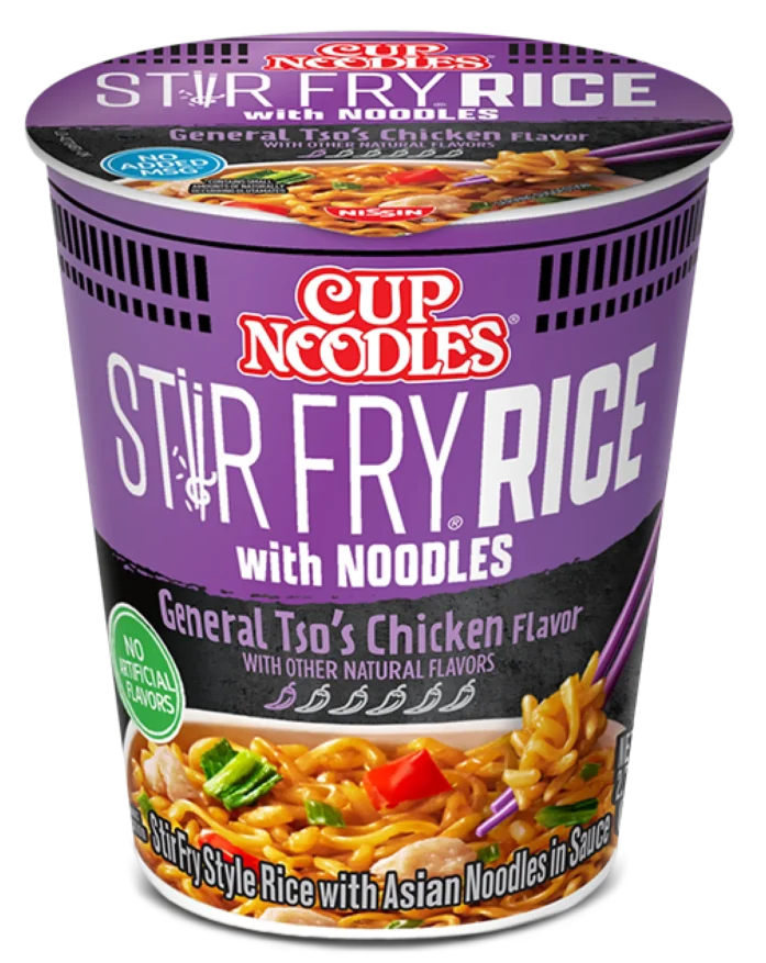 Cup Noodles Stir Fry Rice with Noodles General Tso’s Chicken