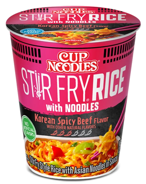 Cup Noodles Stir Fry Rice with Noodles Korean Spicy Beef