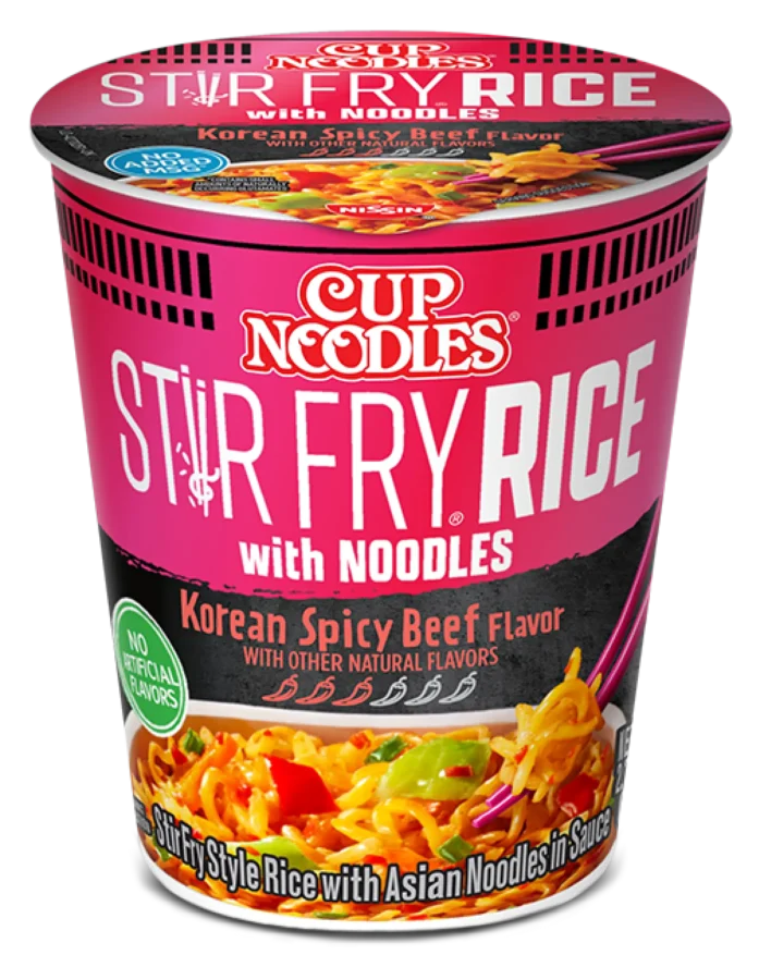 Cup Noodles Stir Fry Rice with Noodles Korean Spicy Beef